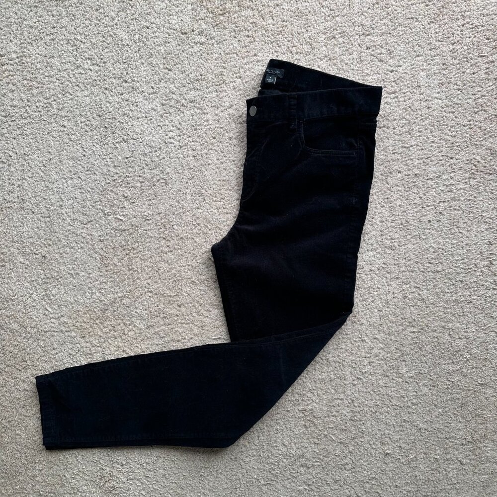 Ann Taylor Pants Womens 8 32x28 Mid Rise Velvet Black Tapered Leg Pockets
